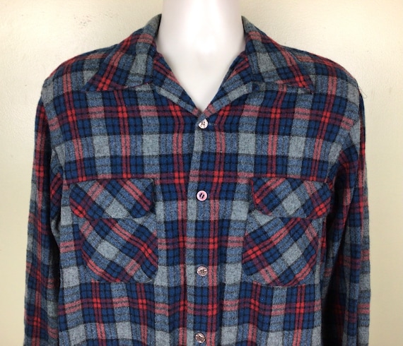 トップス KINGS ROAD WOOL SHIRT / 70S VTG Sears Kings Road Shop Wool Buffalo Flannel Shirt 70s