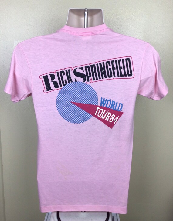 Vtg 1984 Rick Springfield Concert T-Shirt Pink S/… - image 4