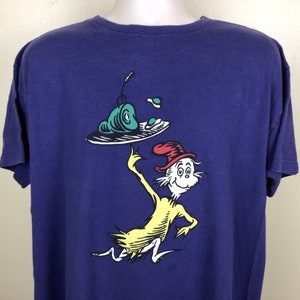 Vtg 1994 Dr Seuss Green Eggs and Ham T-shirt Navy Blue Boxy Fit