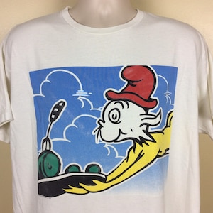 Vtg 1995 Dr Seuss Grüne Eier und Ham T-Shirt Weiß XL 90er Kinderbuch Psychedelische Drogen Single Stitch