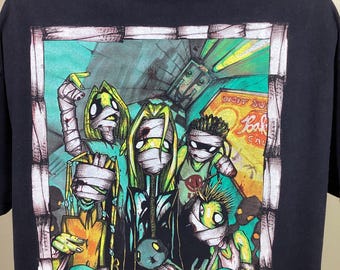 Vtg 2001 Korn T-shirt Black XL Y2K Giant Tag Nu Metal Heavy Hard