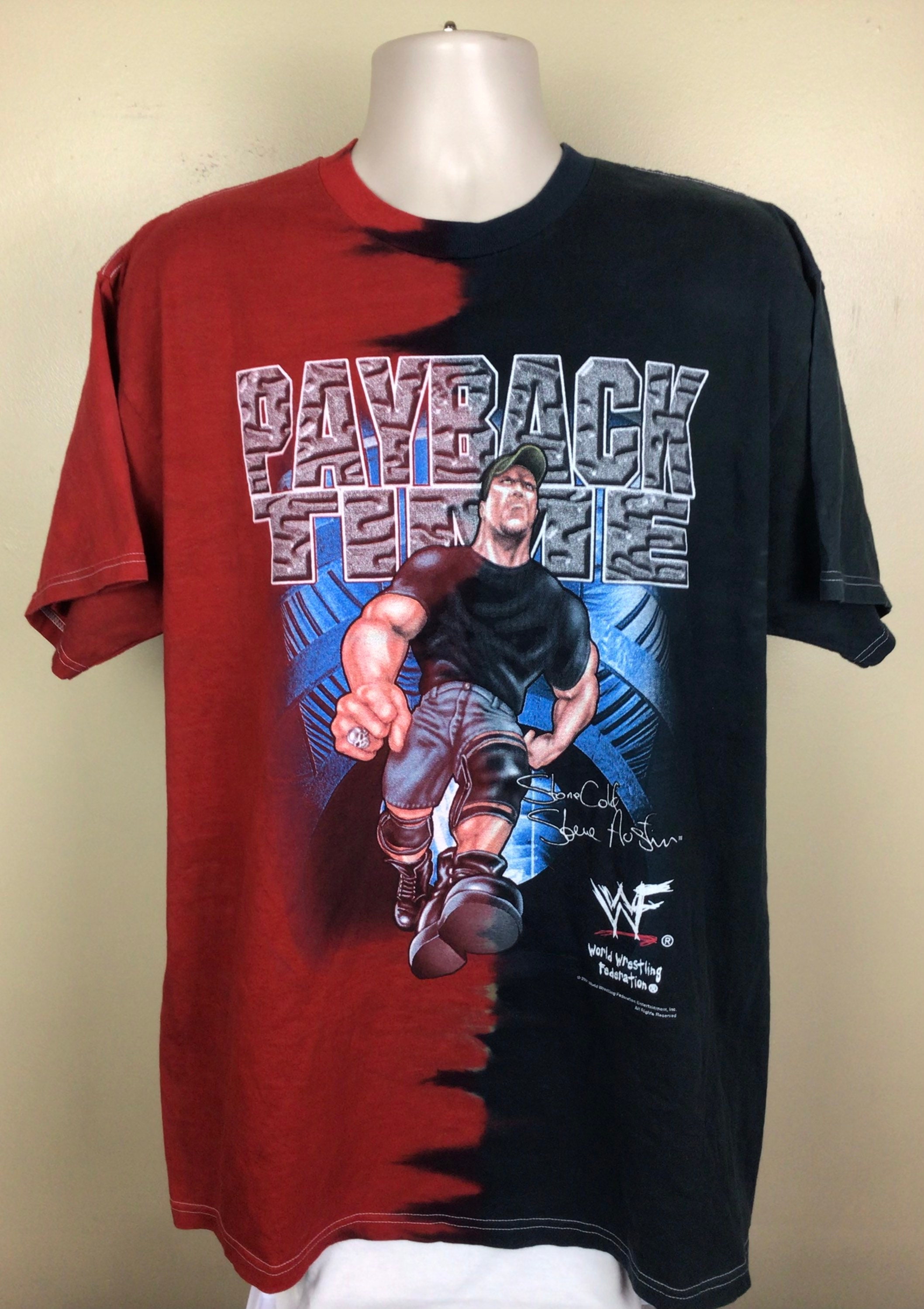 【レア WWF】ストーンゴールド Tシャツ Vintage WWF Stone Cold Champion Belt Wrestling T Shirt Size