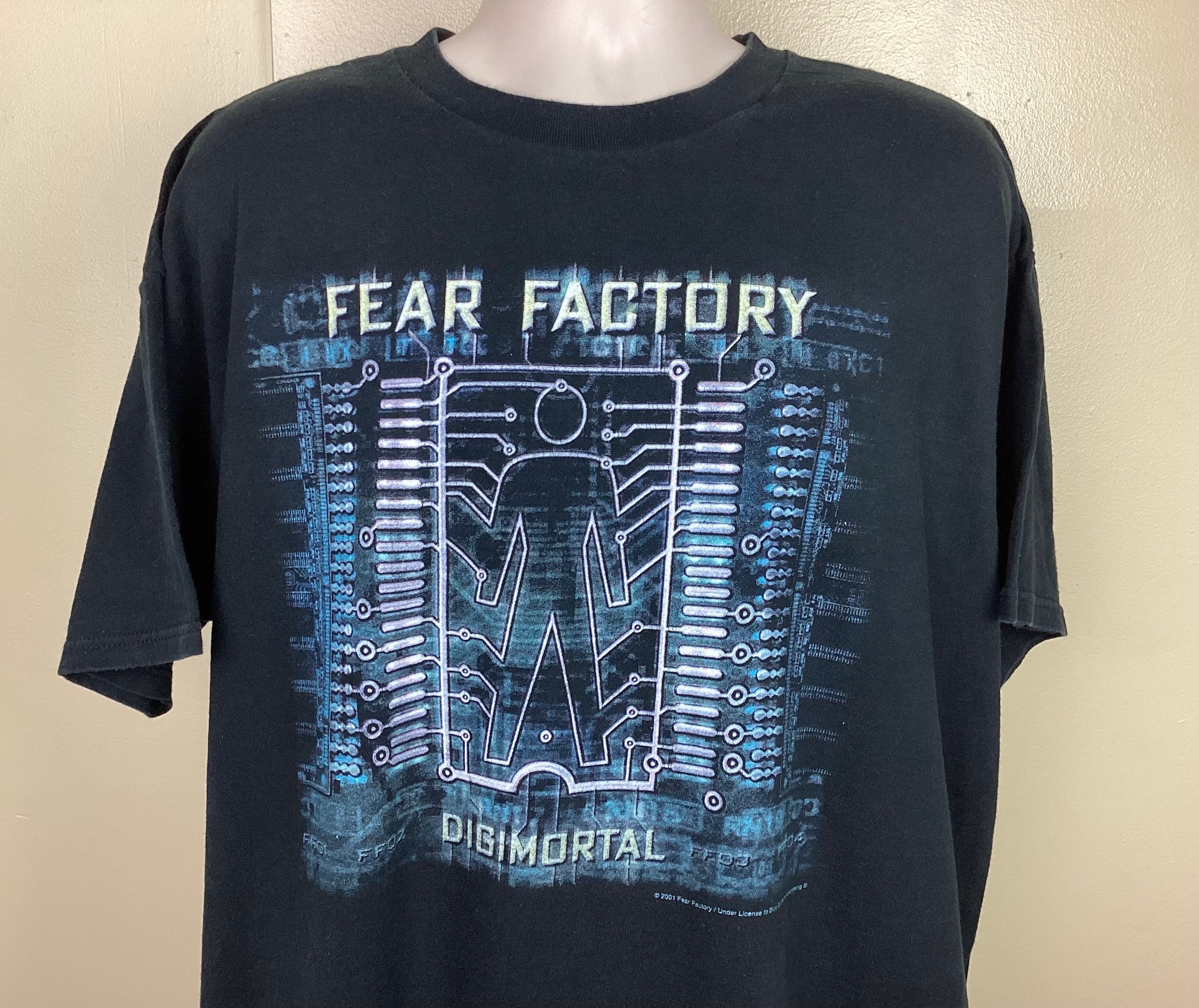 Vtg 2001 Fear Factory Digimortal T-shirt Black XXL Y2K Industrial 