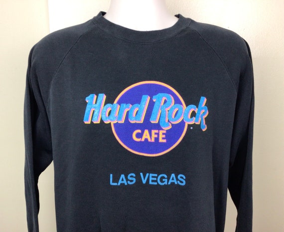 Vtg 80s 90s Hard Rock Cafe Las Vegas Raglan Crewn… - image 1