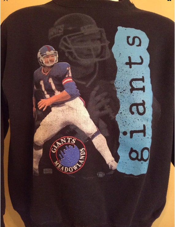 Vtg 90s New York Giants Phil Simms Sweatshirt Bla… - image 2
