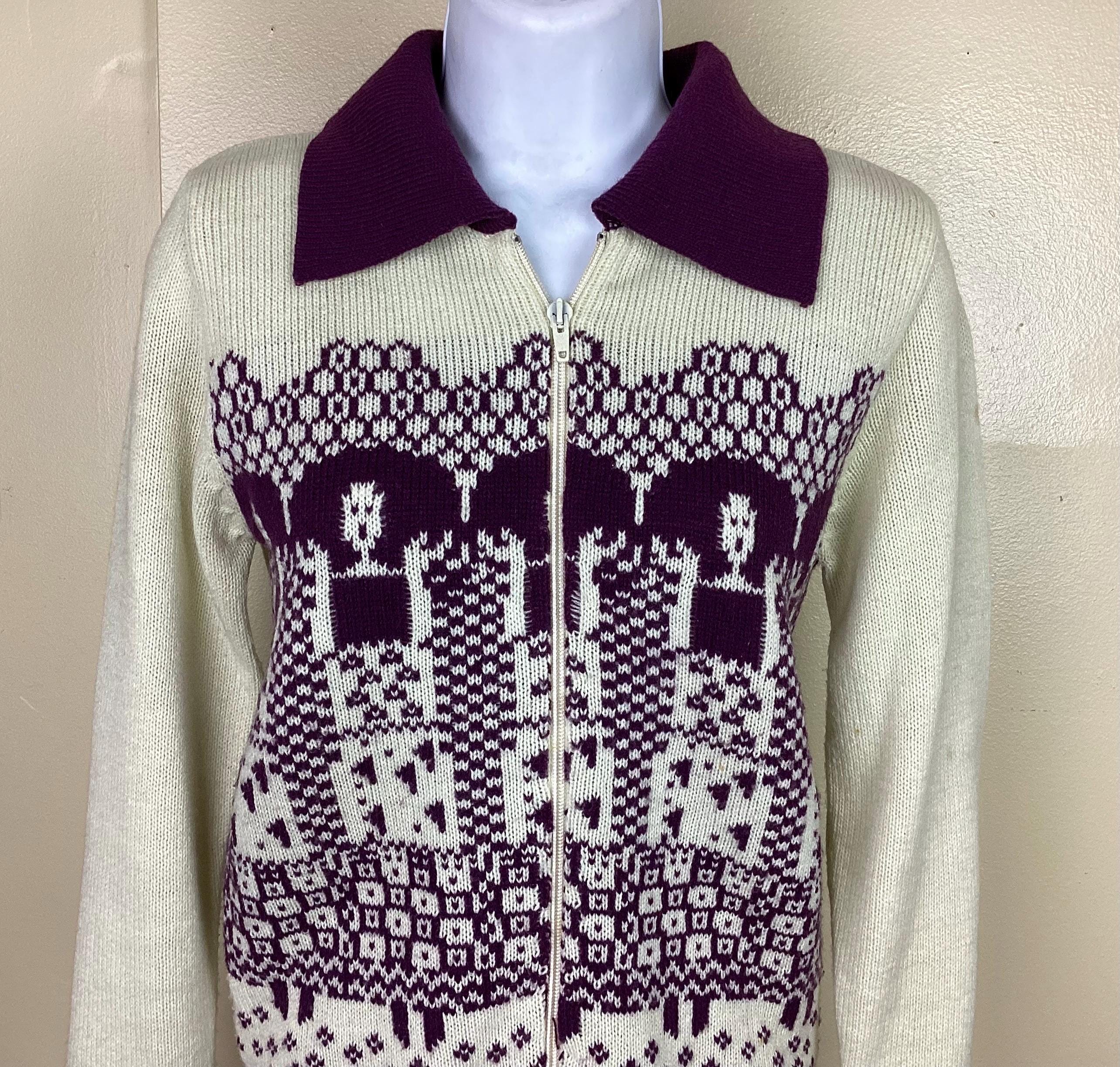 70s Zip Sweater - Etsy