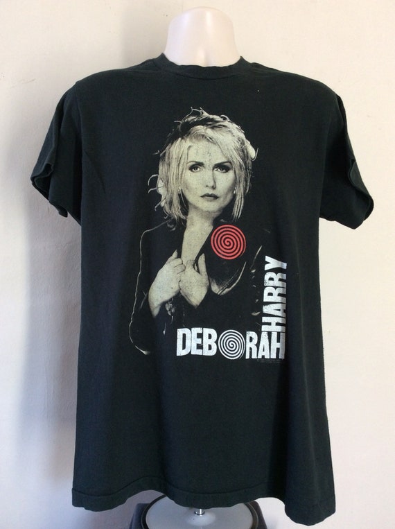 Vtg 1989 Deborah Harry Concert T-Shirt Black L/XL… - image 1