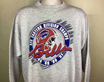 Vtg 1991 Buffalo Bills Eastern Division Champions Sweatshirt Heather Gray XL 90s AFC East Champs Crewneck Super Bowl