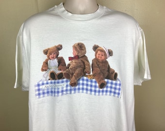 Vintage 90s Anne Geddes Tin Can Baby Photography T-shirt Size XL