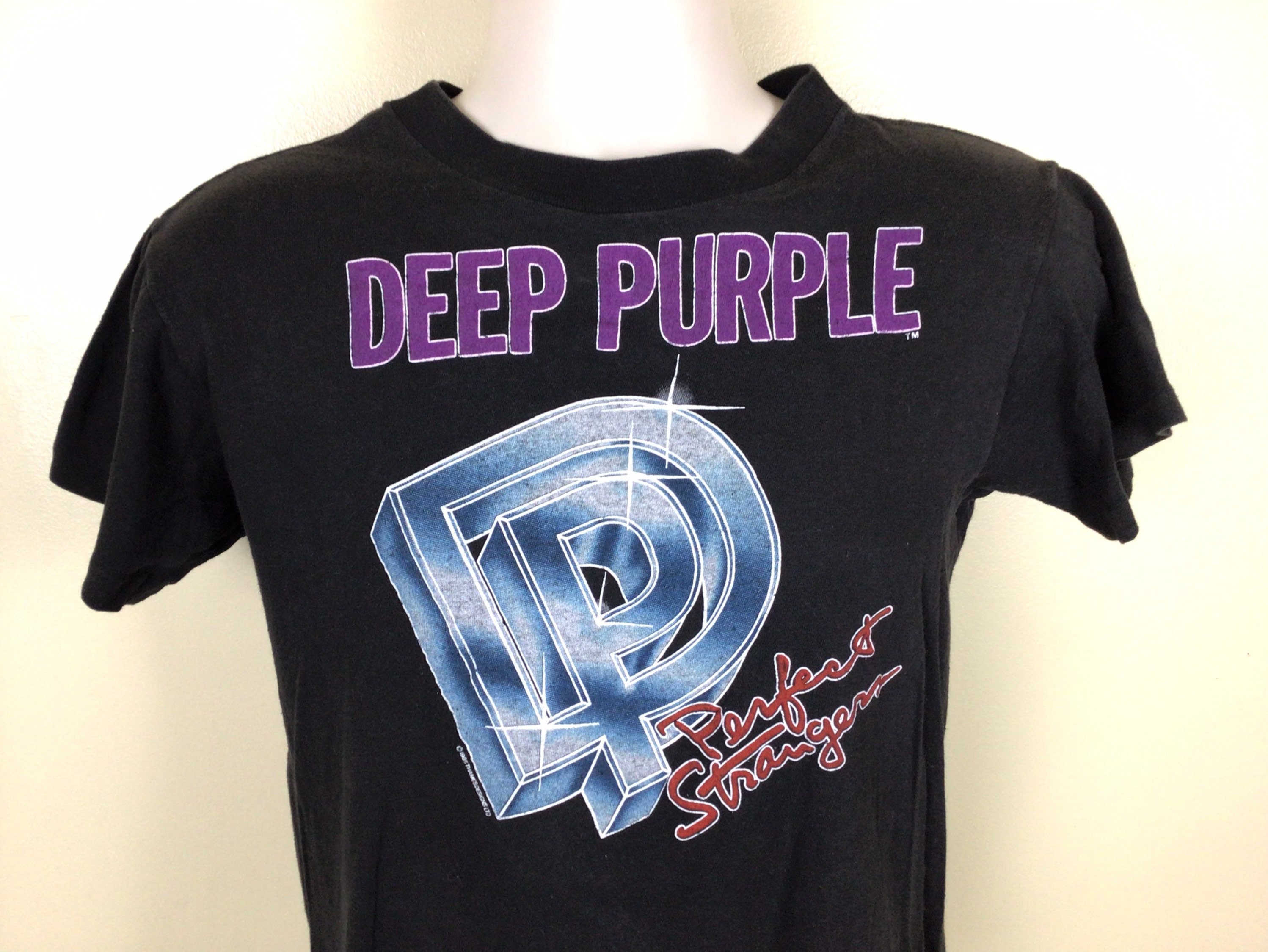 Vtg 1985 Deep Purple Perfect Strangers T-Shirt Black S/M 80s