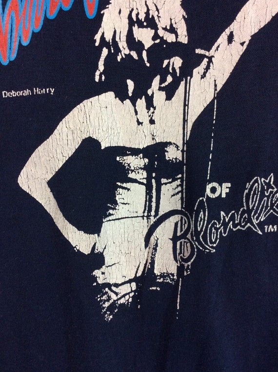 Vtg 1980 Deborah Harry Of Blondie T-Shirt Blue S … - image 9