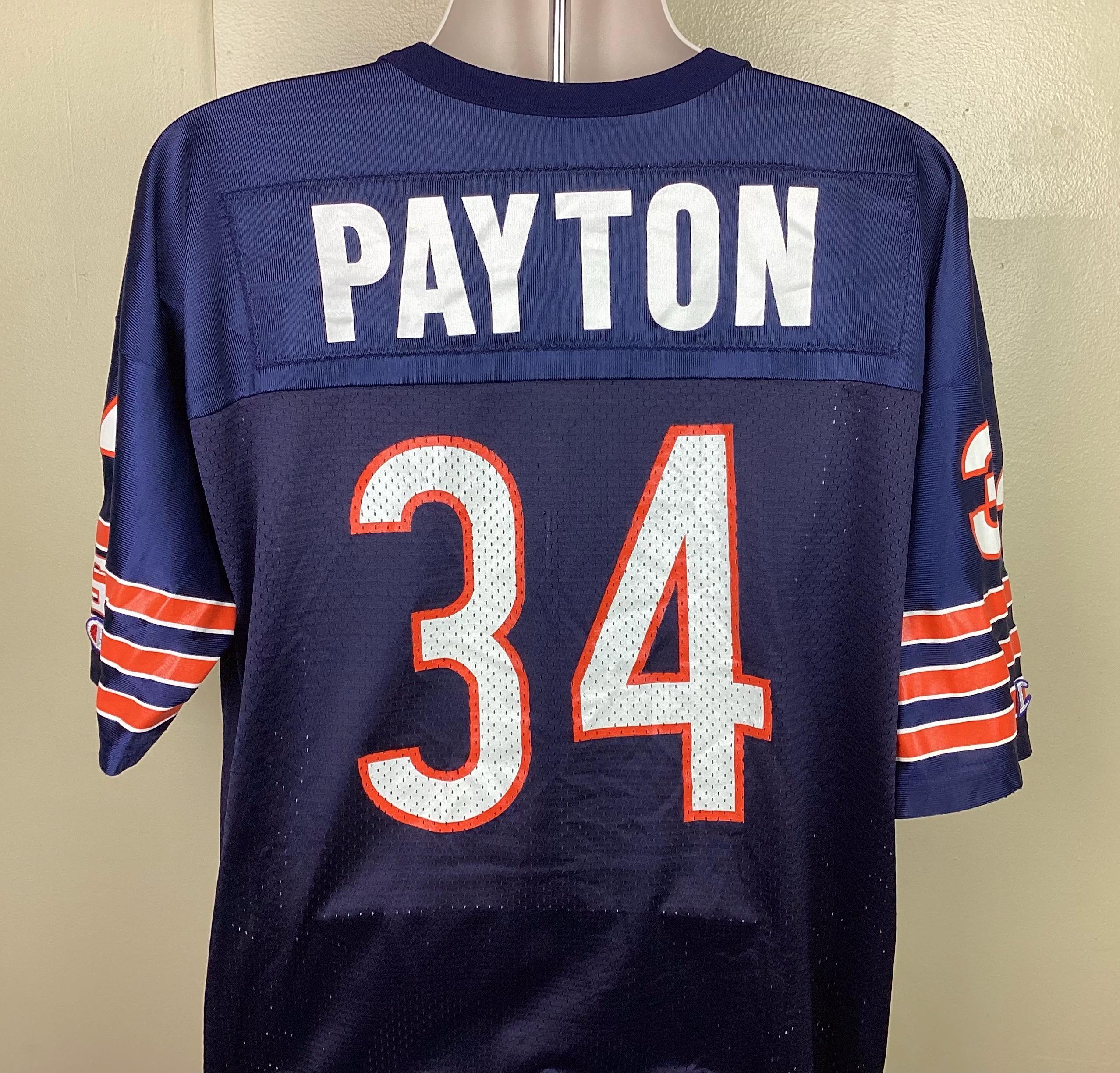 Vtg 90s Walter Payton Chicago Bears Jersey Blue Size 48 Champion