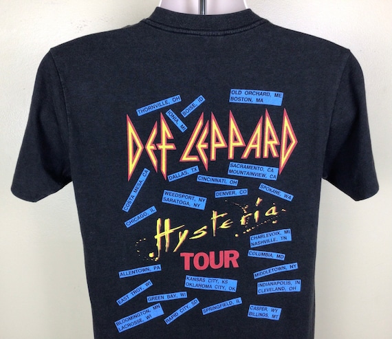 Vtg 1988 Def Leppard Hysteria Concert T-shirt Black M 80s Glam