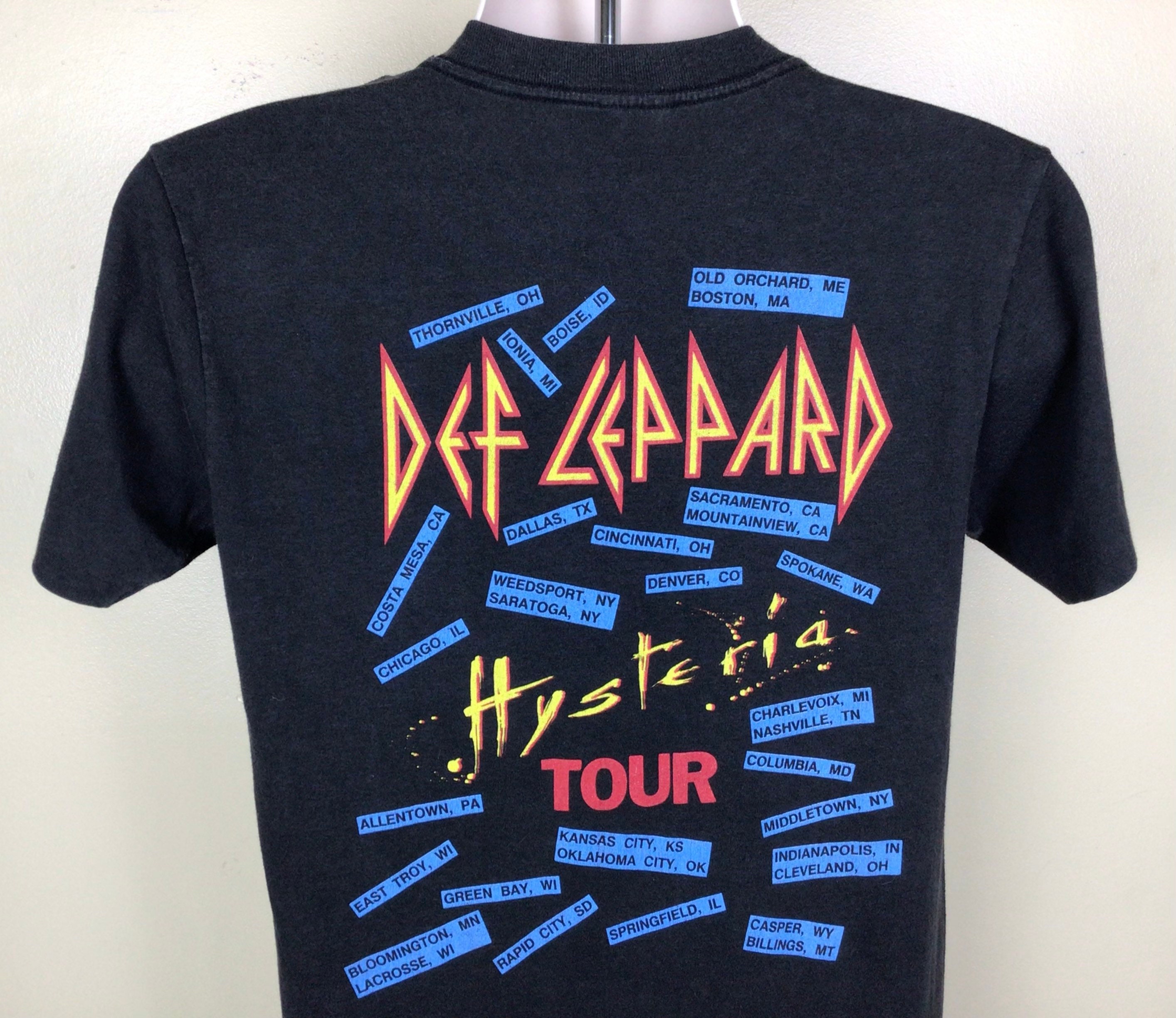 Vtg 1988 Def Leppard Hysteria Concert T-shirt Black M 80s Glam