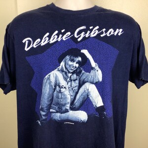 Vtg 1988 Debbie Gibson T-shirt Blue XL 80s Pop Singer Hanes Single