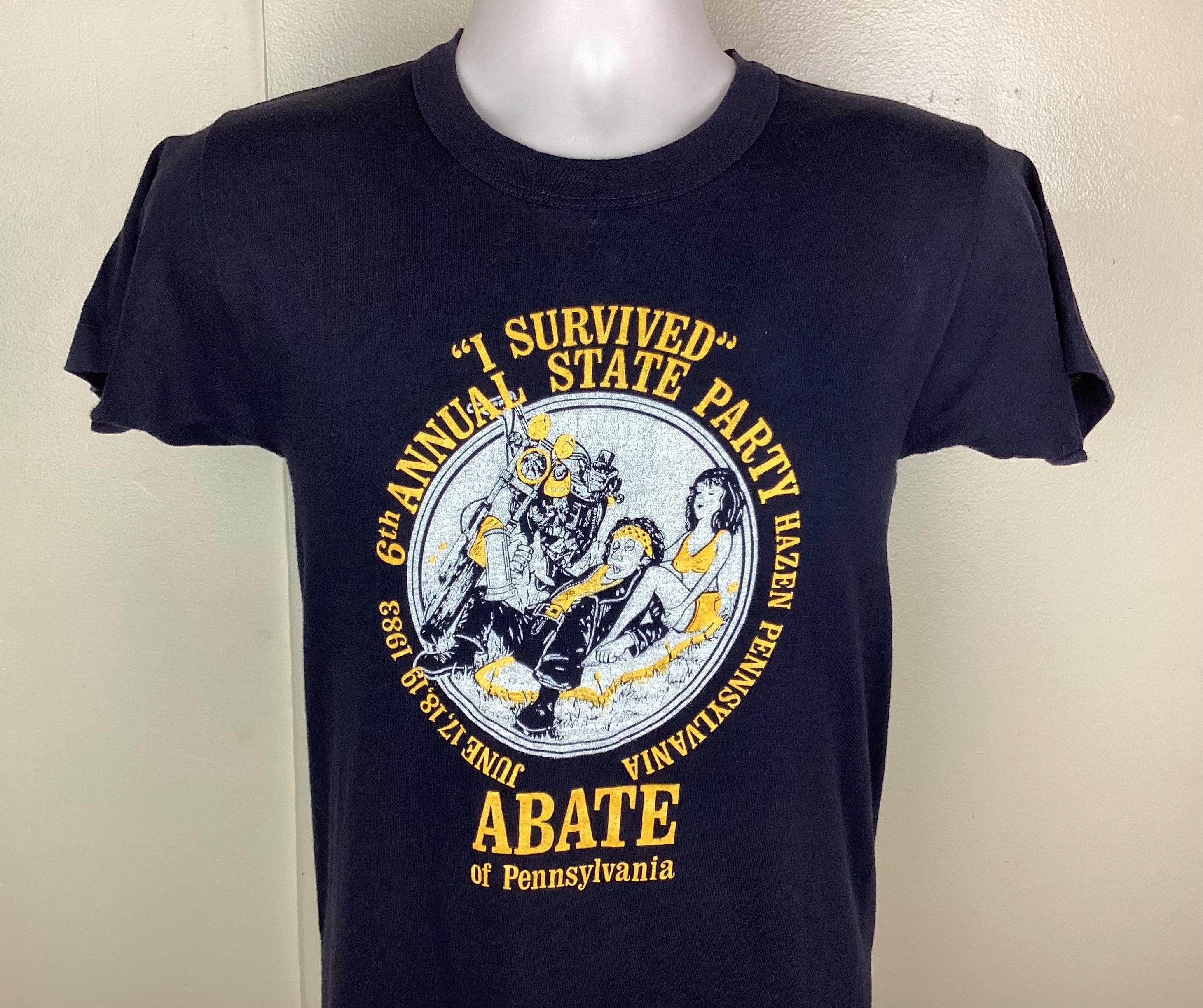 Vtg 1983 A.B.A.T.E. of Pennsylvania State Party T-shirt Black S