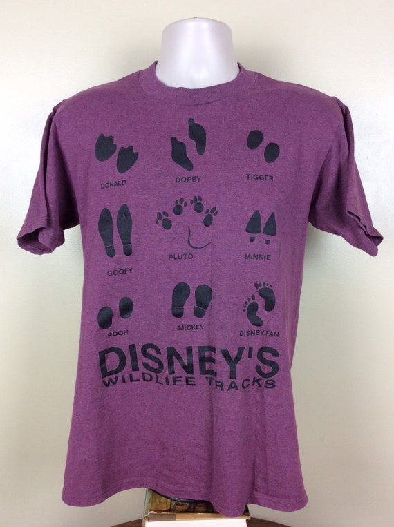 Vtg 90s Disney’s Wildlife Tracks T-Shirt Purple M… - image 2