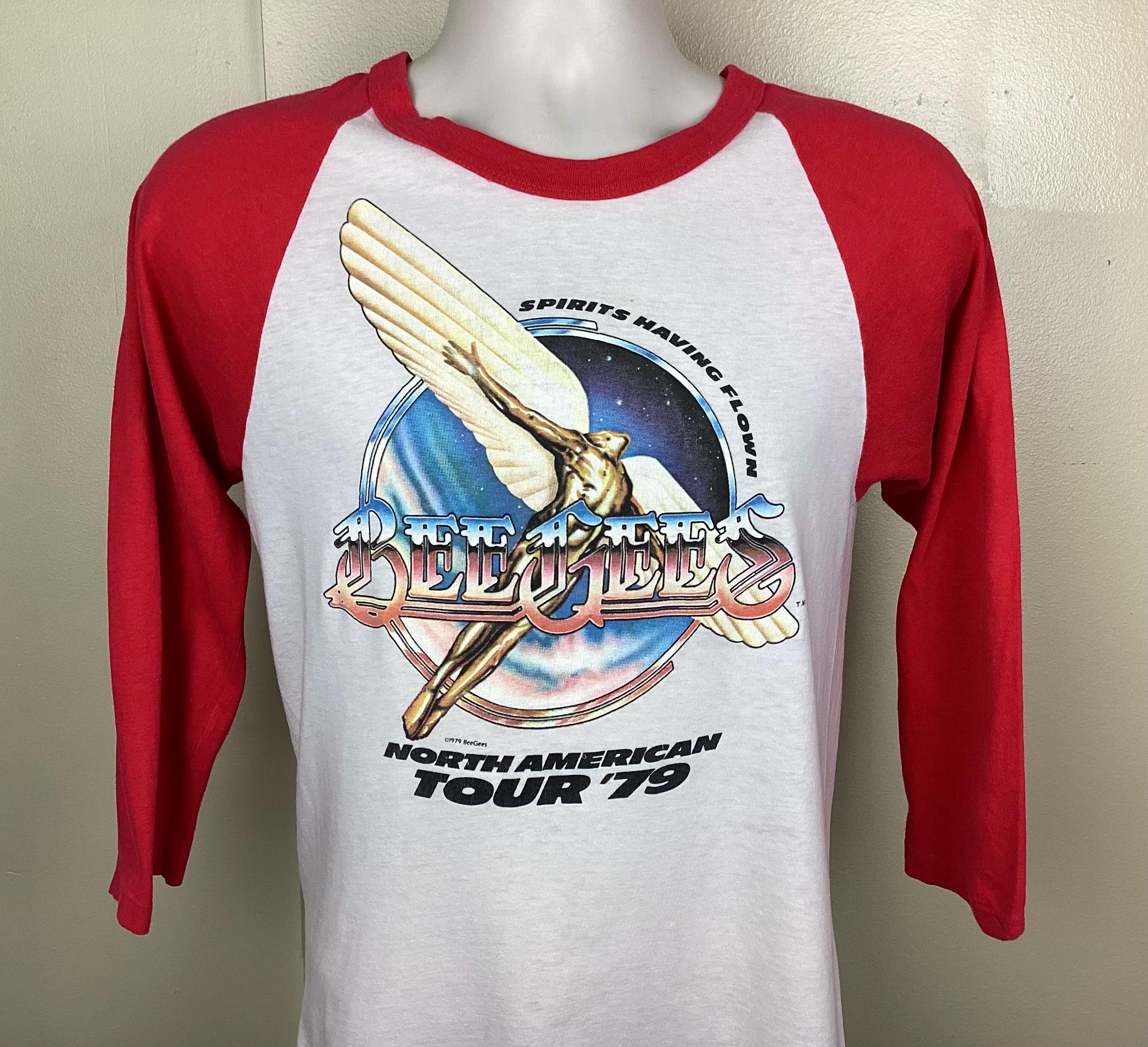 Vtg 1979 Bee Gees Raglan Jersey Style Concert T-shirt S/M 70s