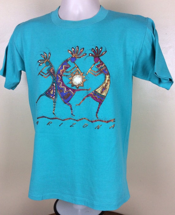 Vtg 80s 90s Arizona T-Shirt Teal S Tourism Destin… - image 4