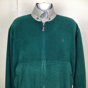 Vintage 90s Polo Ralph Lauren Fleece Jacket Green Size L Made in Vintage 90s Polo Ralph Lauren Fleece Jacket Green Size L Made in