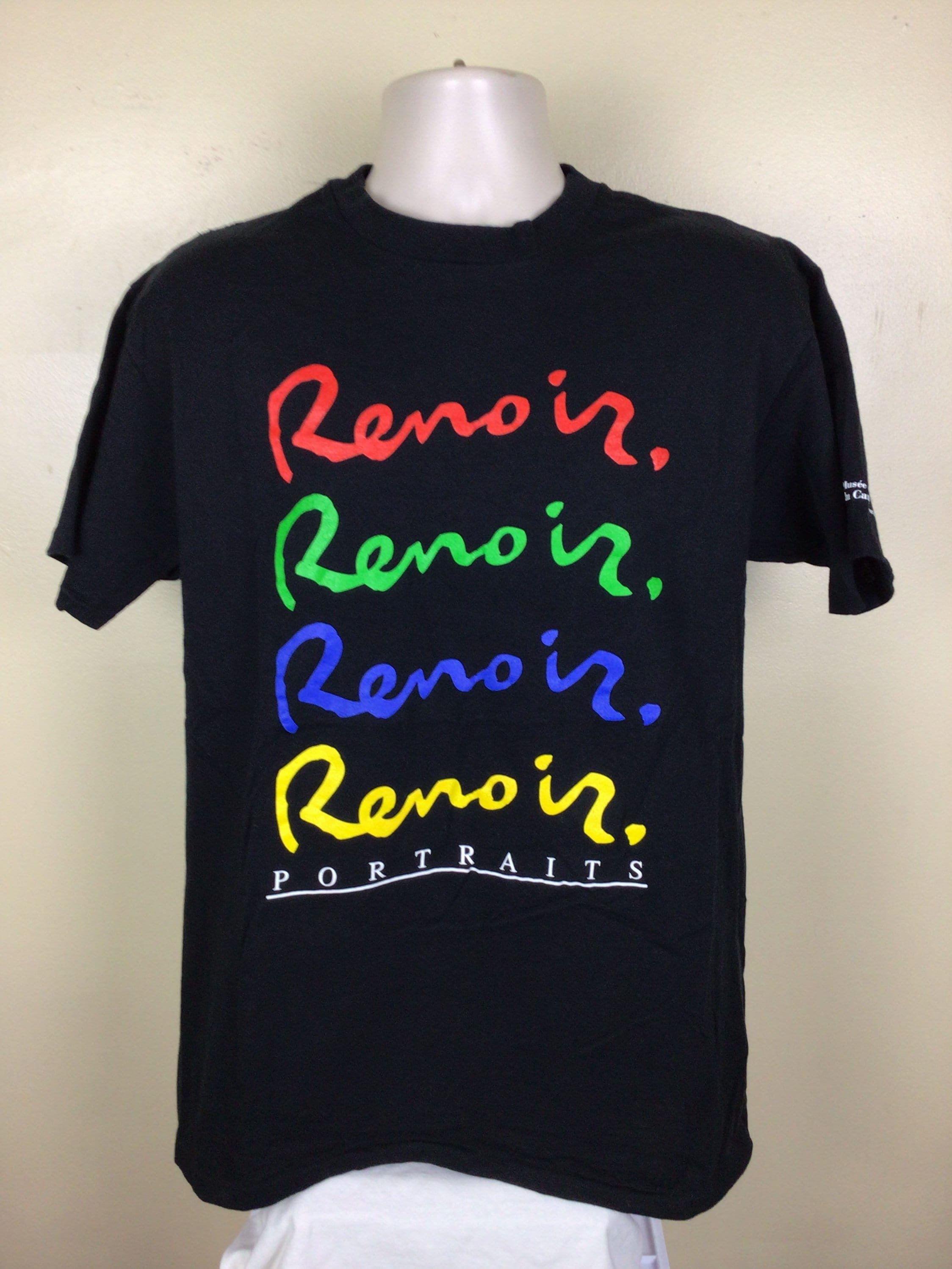 Vtg 90s Renoir Portraits T-shirt Black L National Gallery of 