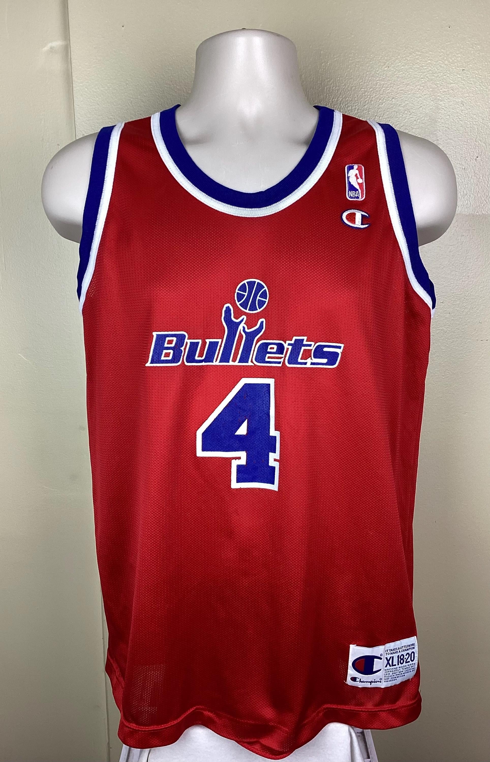 Champion NBA BULLETS パーカー XL USA 90s Vintage 90s Champion Washington Bullets Chris Webber Jersey Red