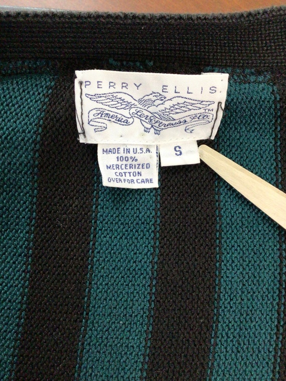 Vtg 80s 90s Levi’s Perry Ellis Striped Cardigan S… - image 5