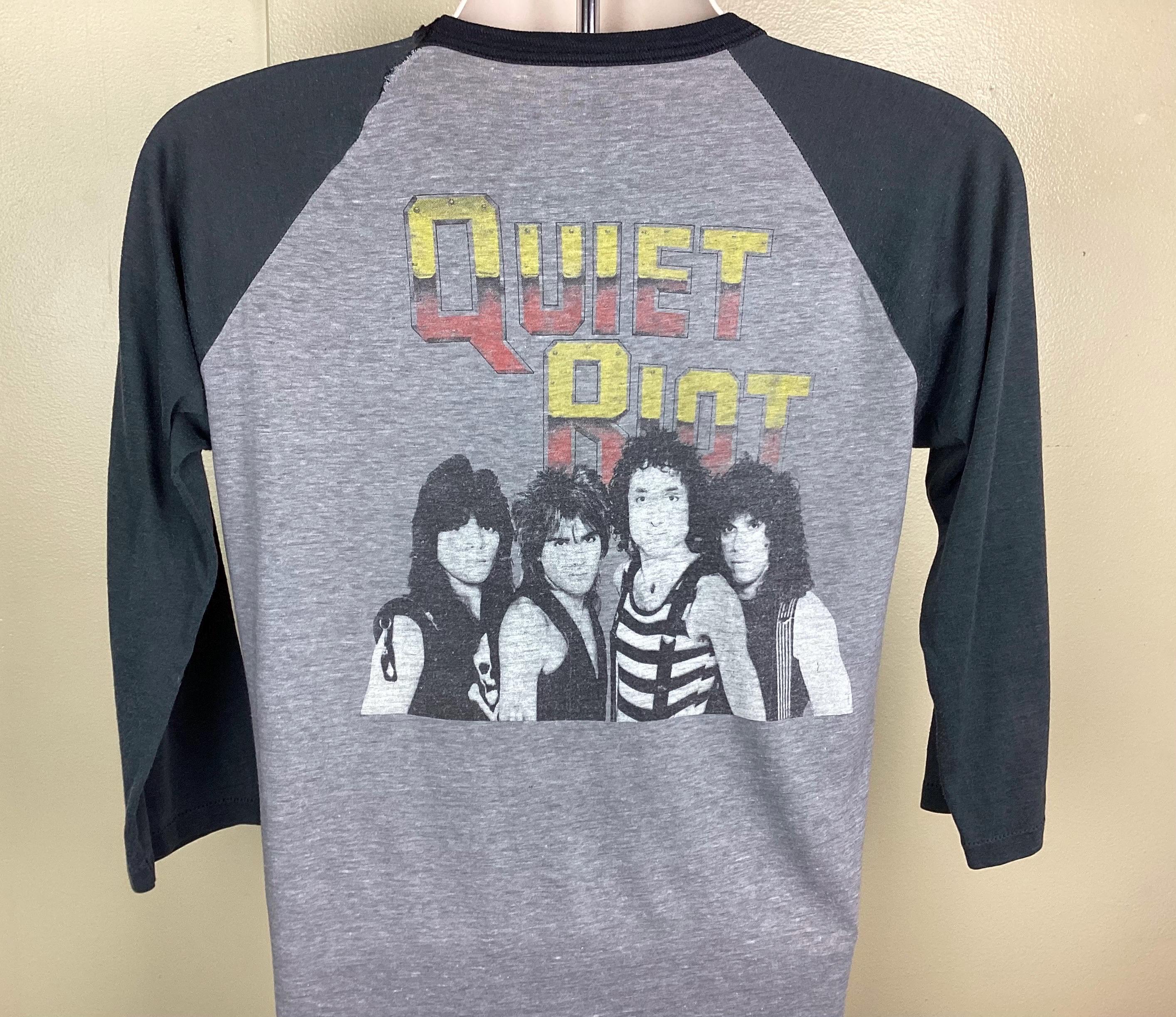 Vtg 1983 Quiet Riot Jersey Style Concert T-shirt Heather Gray 