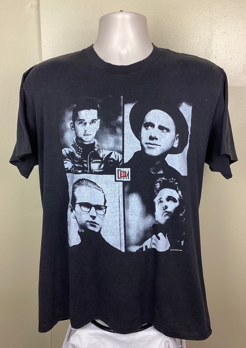 Vtg 1988 Depeche Mode Concert T-Shirt Black L/XL 80s Synth Pop Synthpop New Wave Band zdjęcie 3