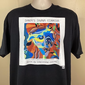 VTG 2001 Tamgerine Dream Dantes Divina Comedia T-Shirt Schwarz XL Y2K Krautrock Elektronische Musik Gruppe Band Divine Comedy Inferno