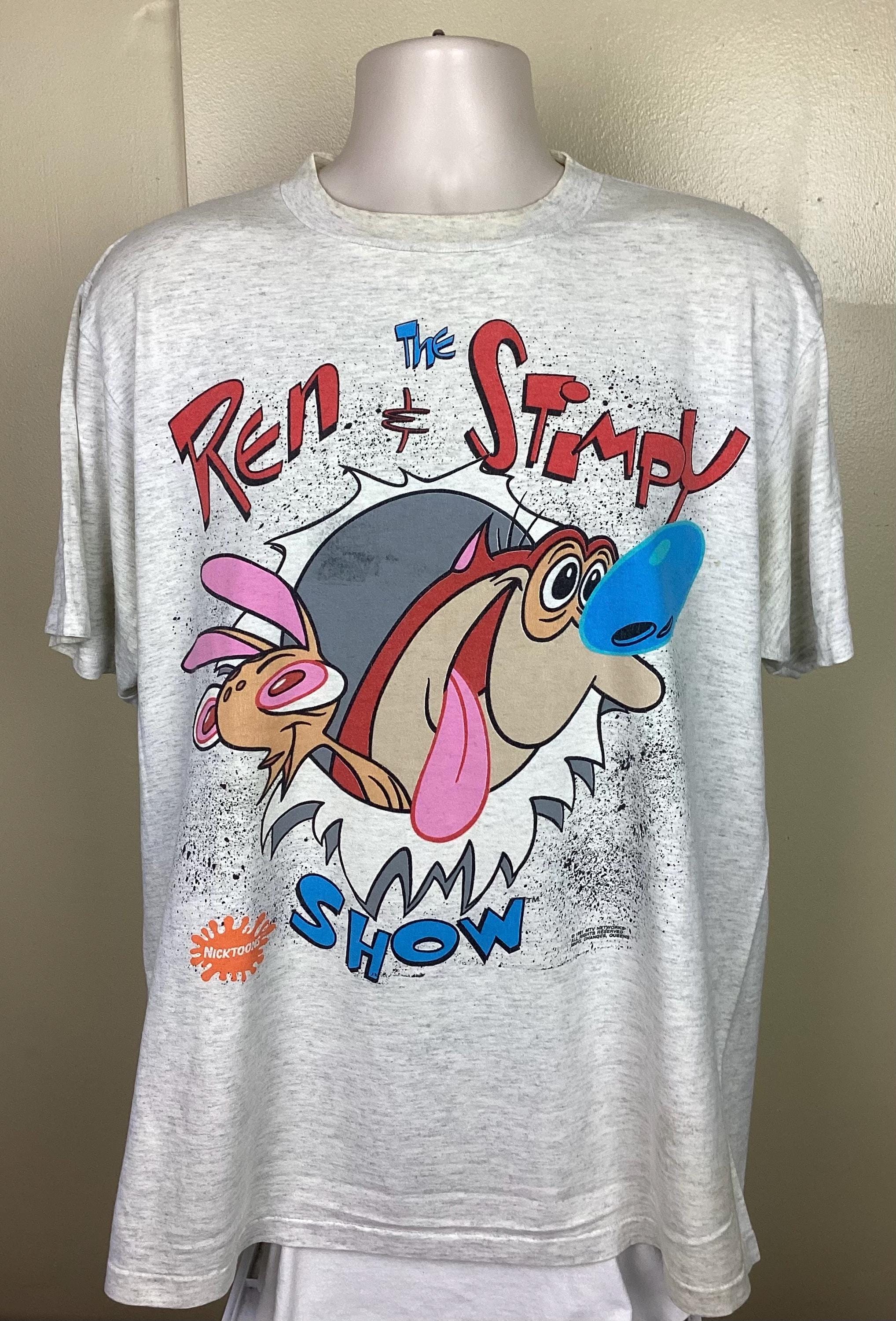 Vtg 1991 the Ren and Stimpy Show T-shirt Heather Gray XL 90s
