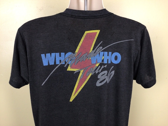 Vtg 1986 AC/DC Who Made Who Concert T-Shirt Black… - image 2