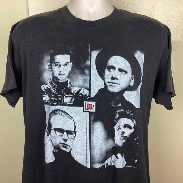 Vtg 1988 Depeche Mode Concierto Camiseta Negra L/XL 80s Synth Pop Synthpop New Wave Band