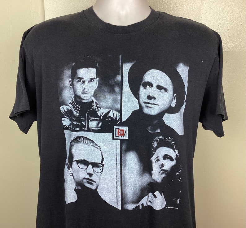 Vtg 1988 Depeche Mode Concert T-Shirt Black L/XL 80s Synth Pop Synthpop New Wave Band zdjęcie 1