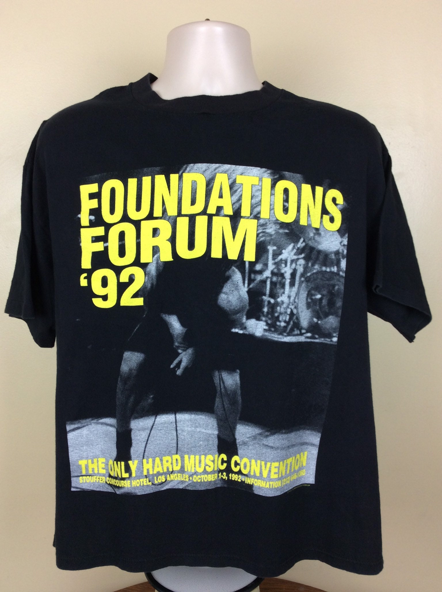 Vtg 1992 Foundation Forums '92 T-shirt Black XL 90s Brockum Heavy