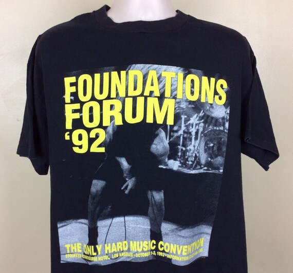 Vtg 1992 Foundation Forums '92 T-shirt Black XL 90s Brockum Heavy