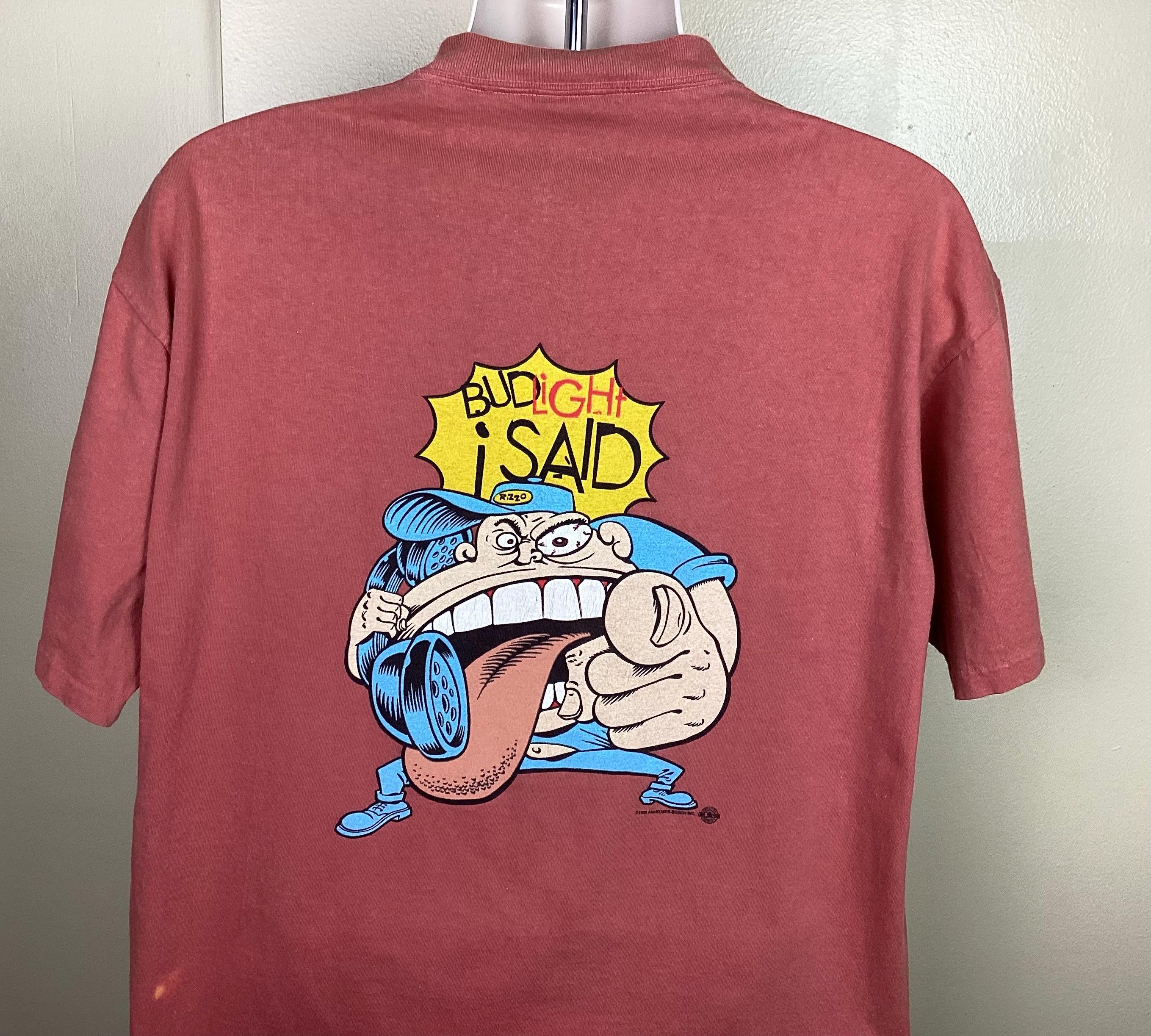 Vtg 1996 Jerky Boys Bud Light T-shirt Pink XL 90s Single Stitch