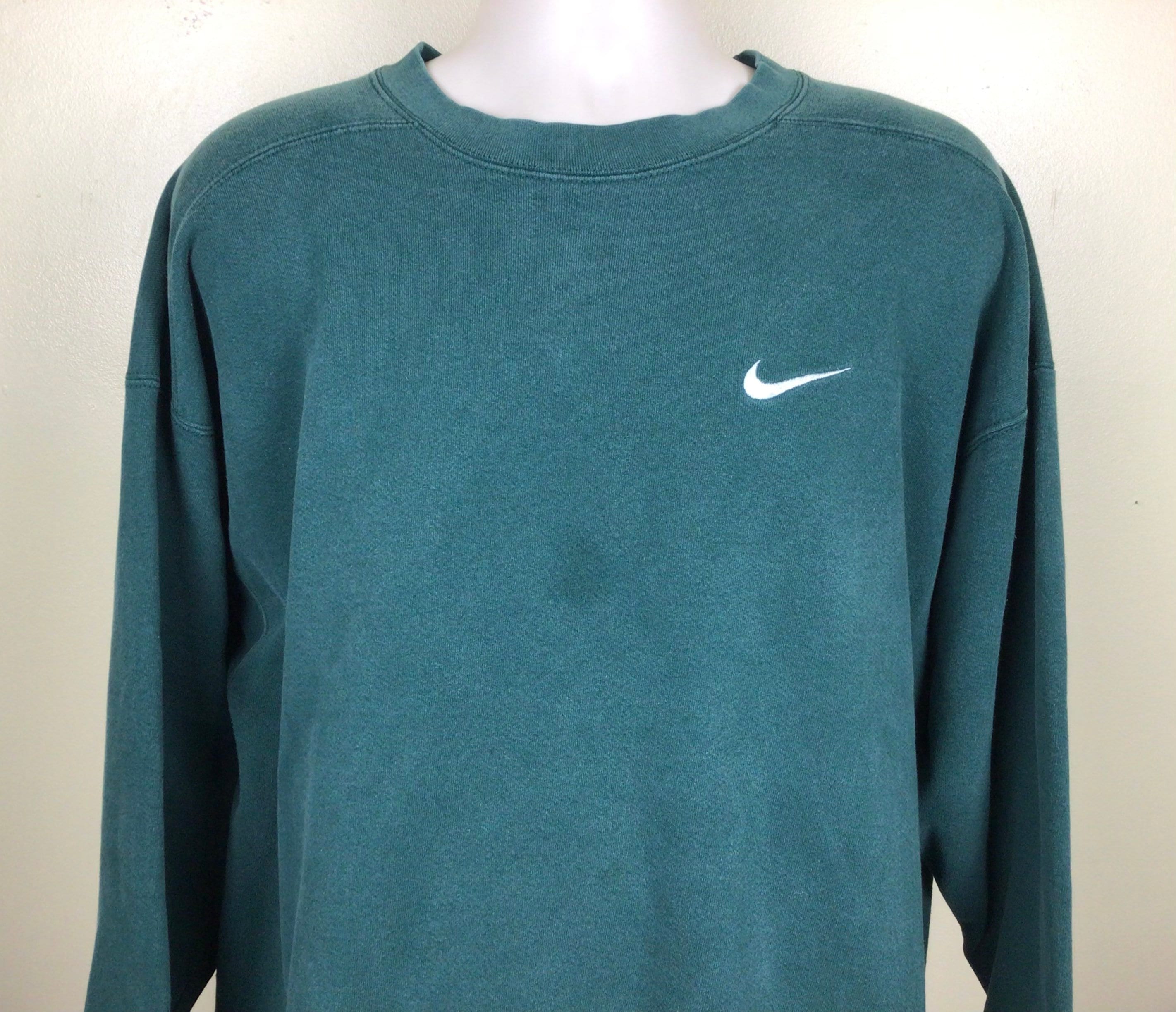 marioneta Iluminar Mil millones Vtg 90s Nike Mini Swoosh Crewneck Sweatshirt Green XXL Made in - Etsy  Finland