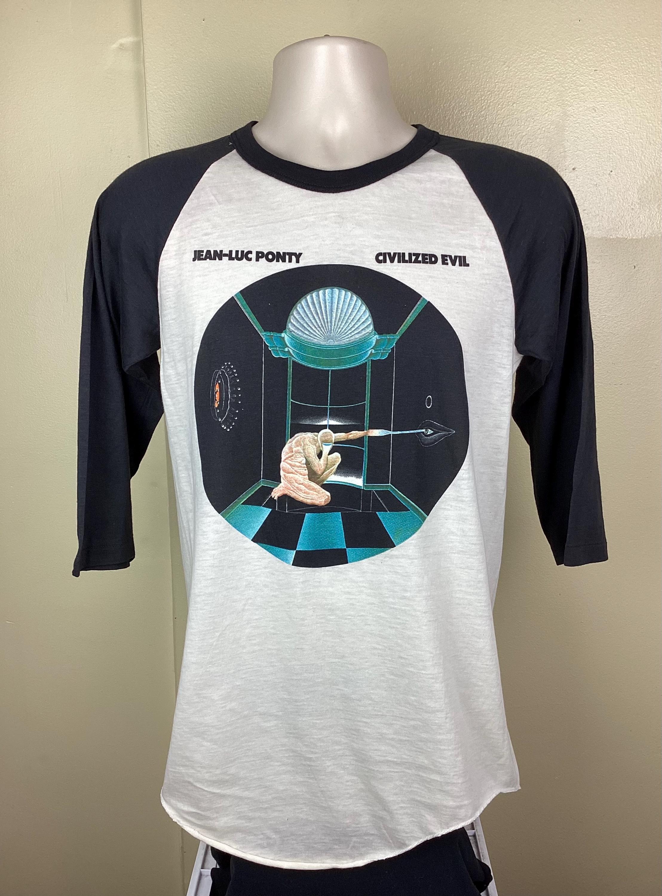 Vintage 1980 Jean Luc Ponty T-shirt Civilized Evil Jazz Musician