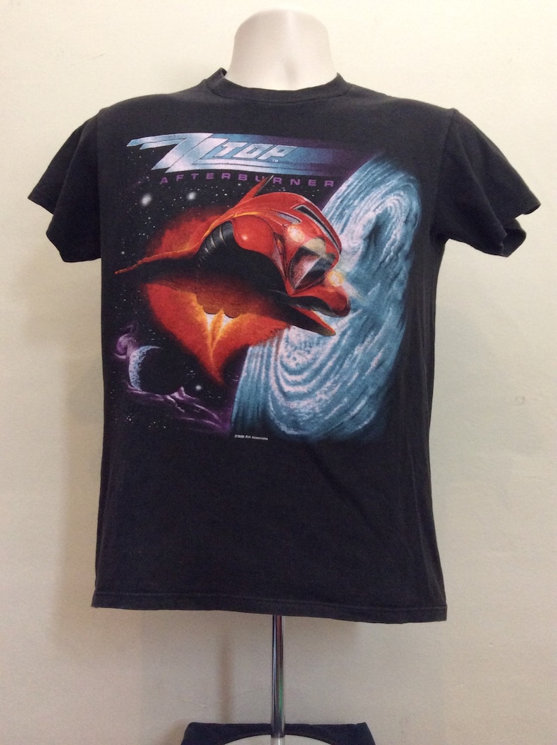 Vtg 1986 ZZ Top Afterburner Concert shops T-Shirt Black S/M 80s Spring Ford Classic Rock Band