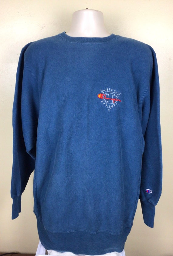 Vtg 90s Champion Reverse Weave Sweatshirt Blue XXL Athletic