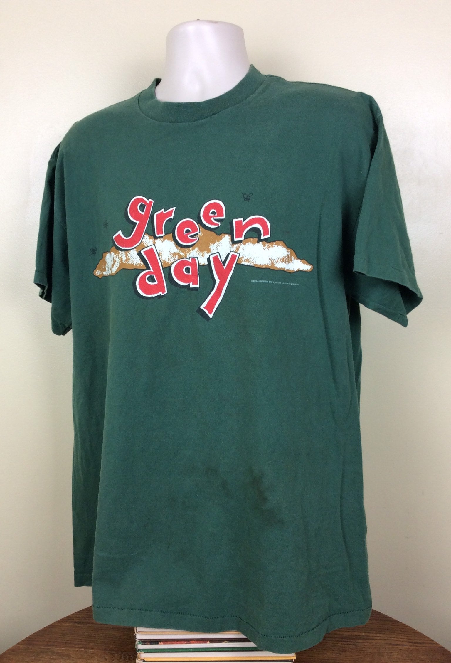 Vtg 1994 Green Day Dookie T-shirt Green XL 90s Pop Punk Rock Band