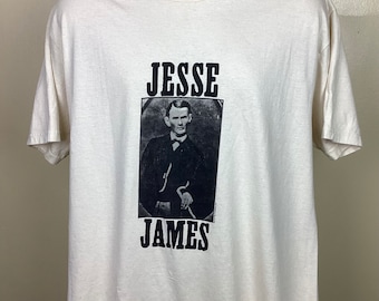 USA製 WCC Jesse James Tシャツ XL Vtg 90s Jesse James Wanted Poster T-shirt Beige L Double Sided