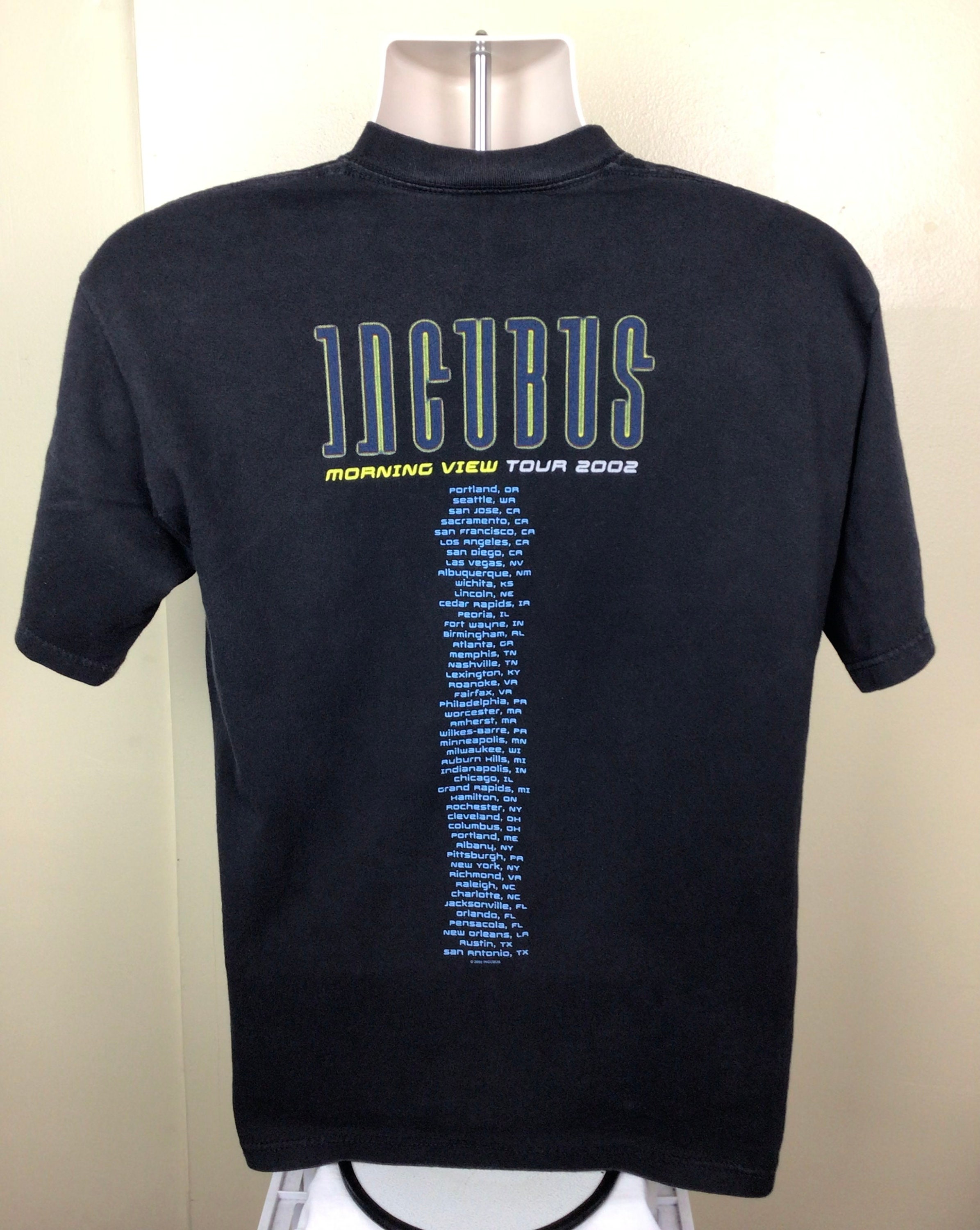 Vtg 2002 Incubus Concert T-shirt Black M Y2K Morning View Tour Nu