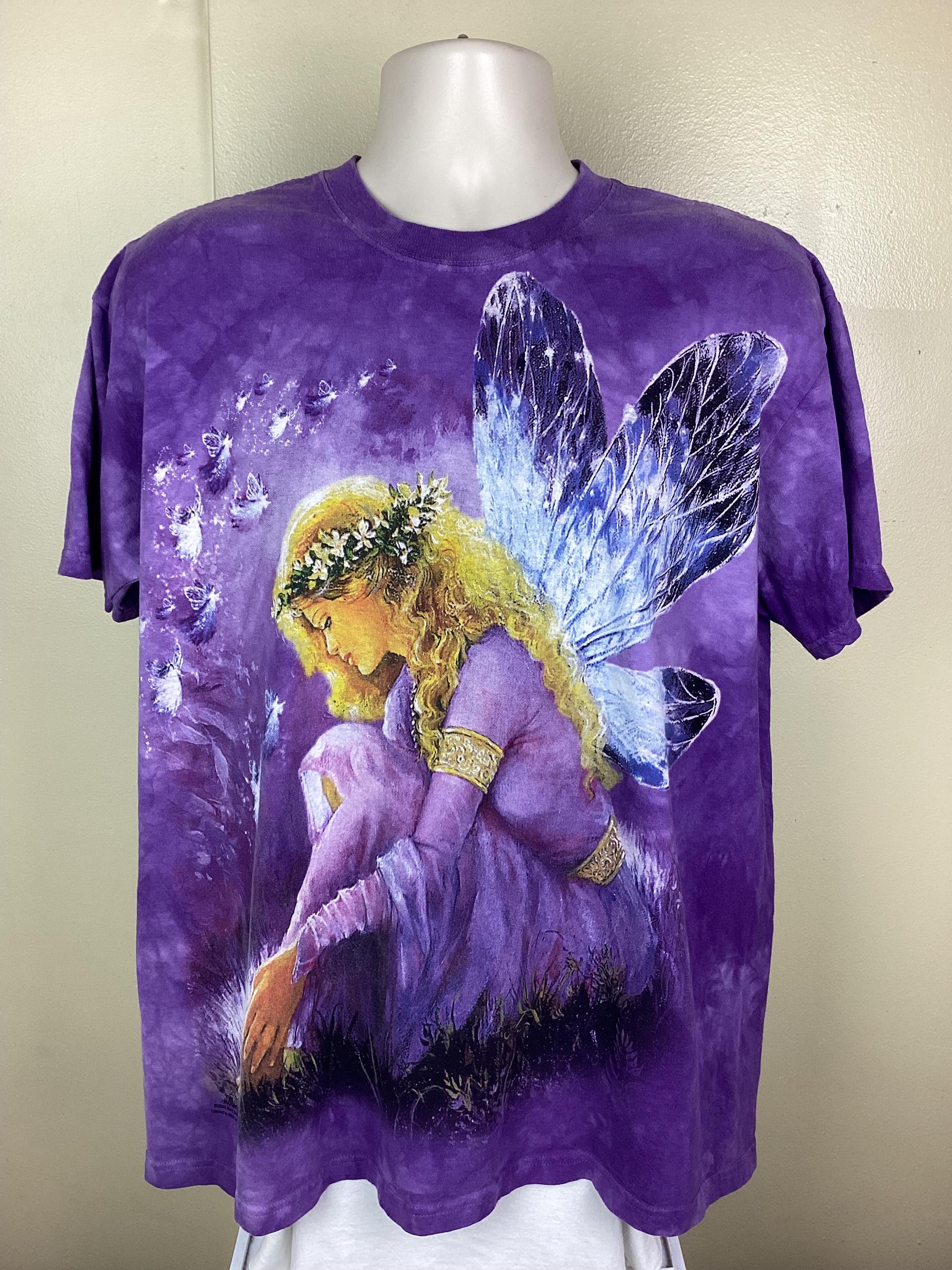 Vtg 2003 the Mountain Fairy T-shirt Purple L/XL Y2K Fantasy Nature 