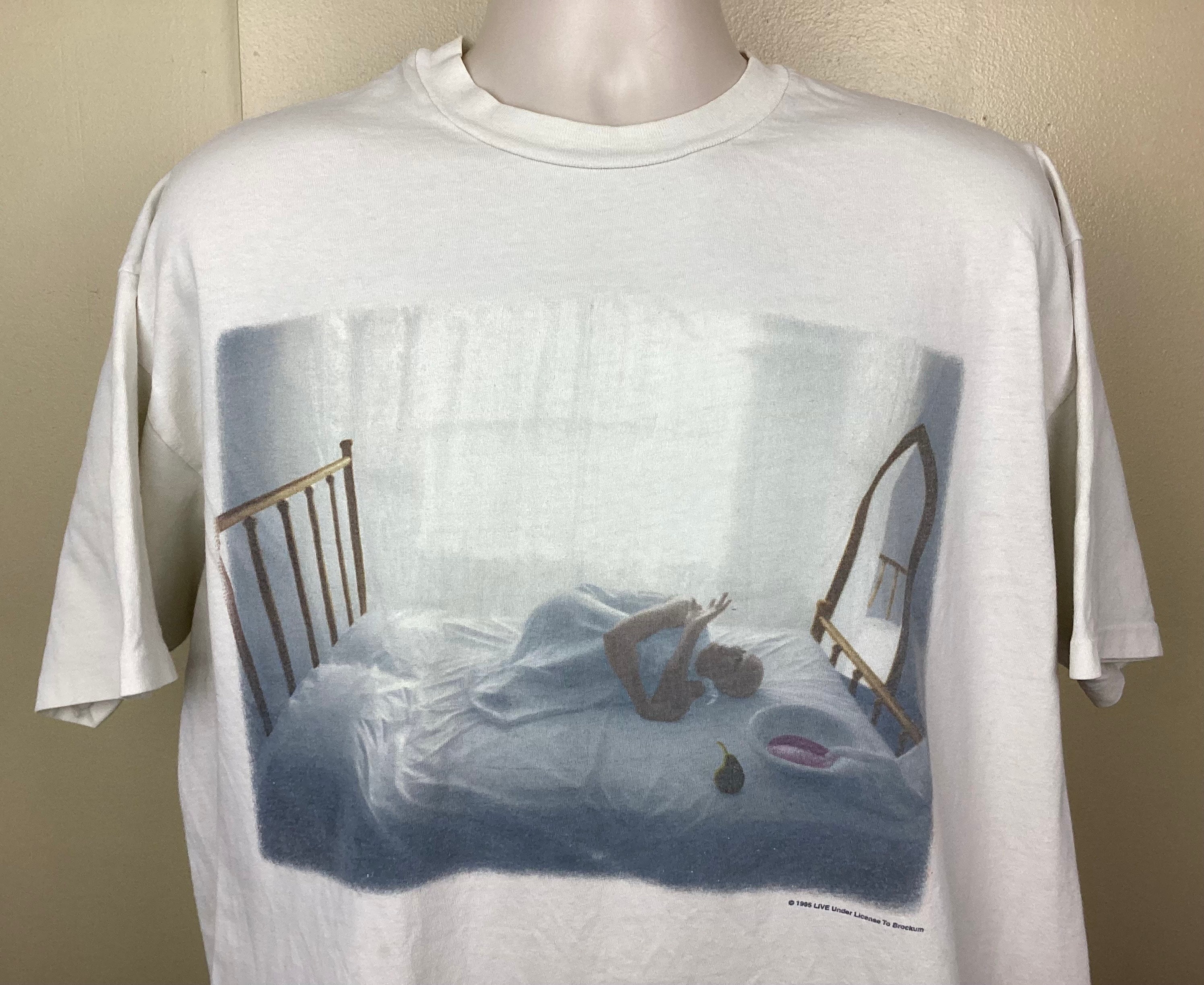 お中元 お歳暮 お年賀 夏 冬 年末年始のご挨拶 ギフト 通販な 1995 Vtg Live Throwing Brockum 90s XL White T-shirt Band ミュージシャン