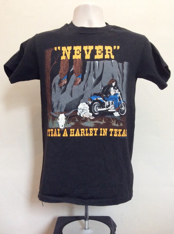 Vtg 1980s harley davidson t-shirt m burien seattle wa bikers only motorcycles