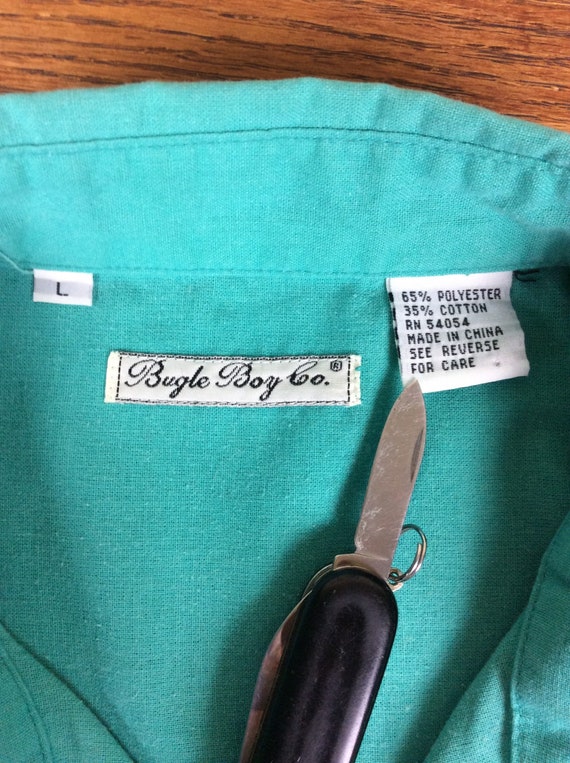 Vtg 90s Bugle Boy Short Sleeve Button Down Shirt … - image 6