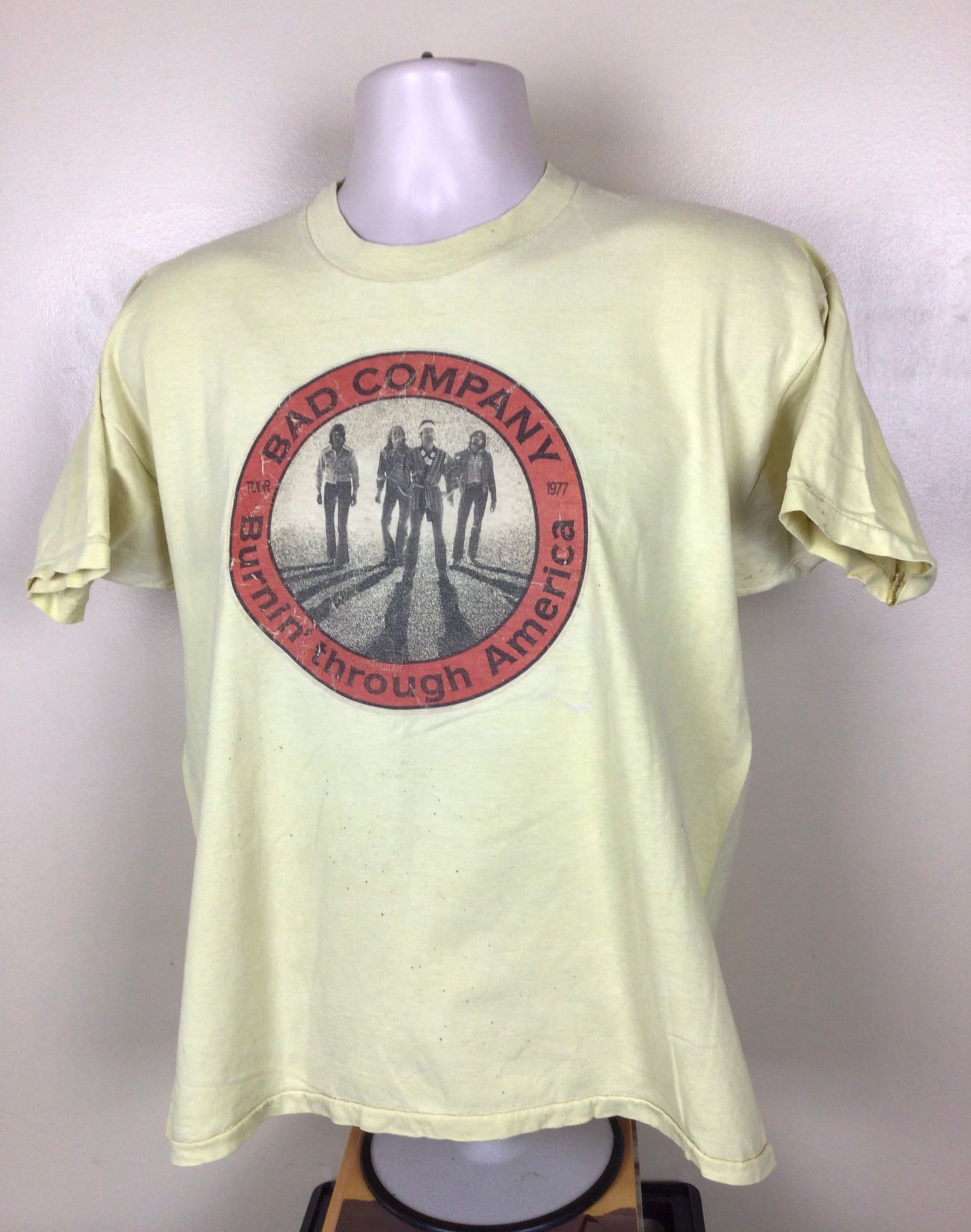 洋書 VINTAGE ROCK T-SHIRTS Vtg 1977 Bad Company Concert T-shirt Yellow L 70s Classic