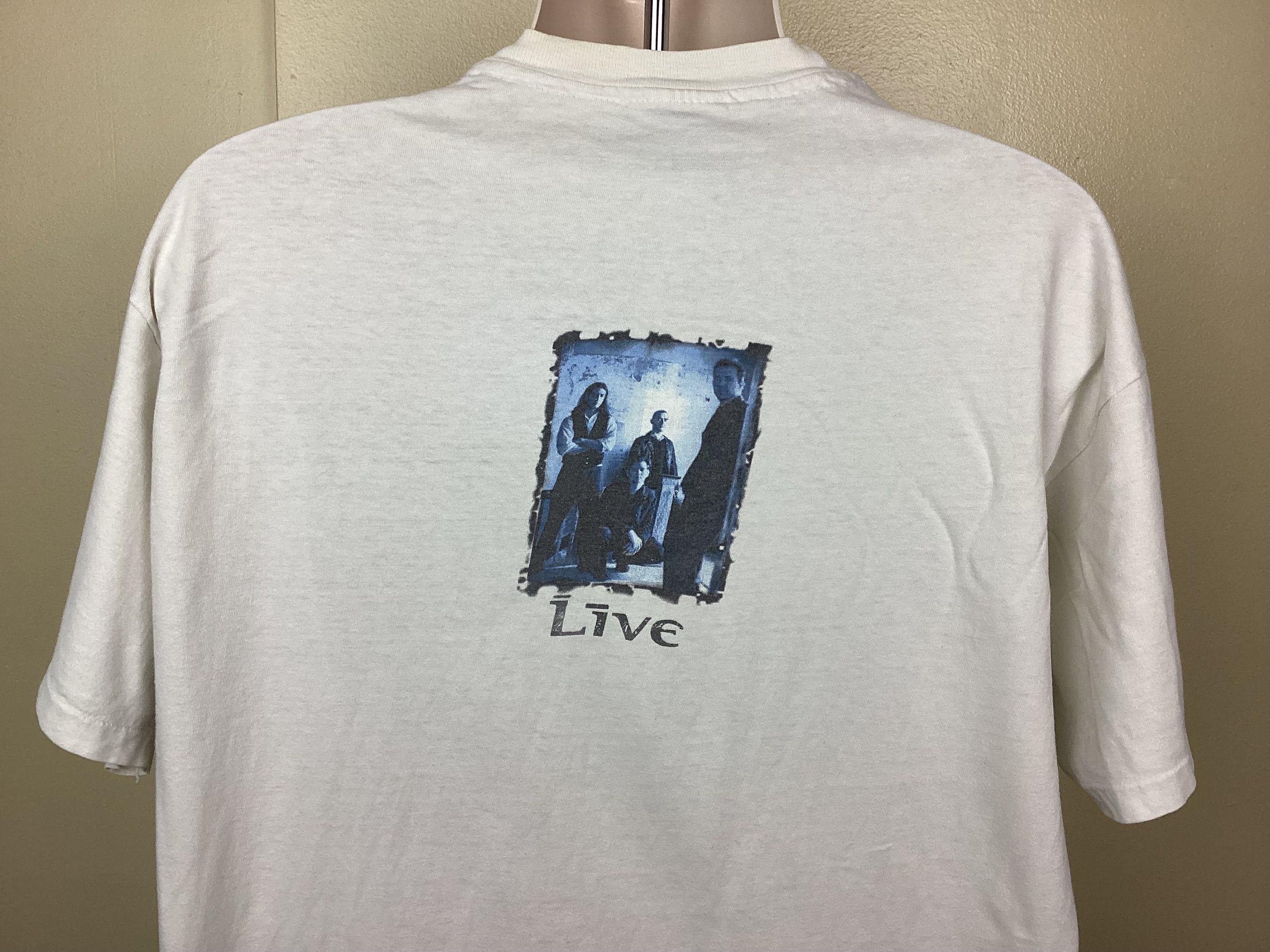 Vtg 1995 Live Band T-shirt White XL 90s Brockum Throwing